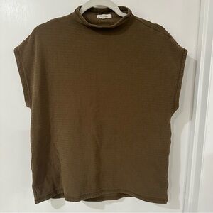 Madewell Brown Cap Sleeve Boxy T-Shirt